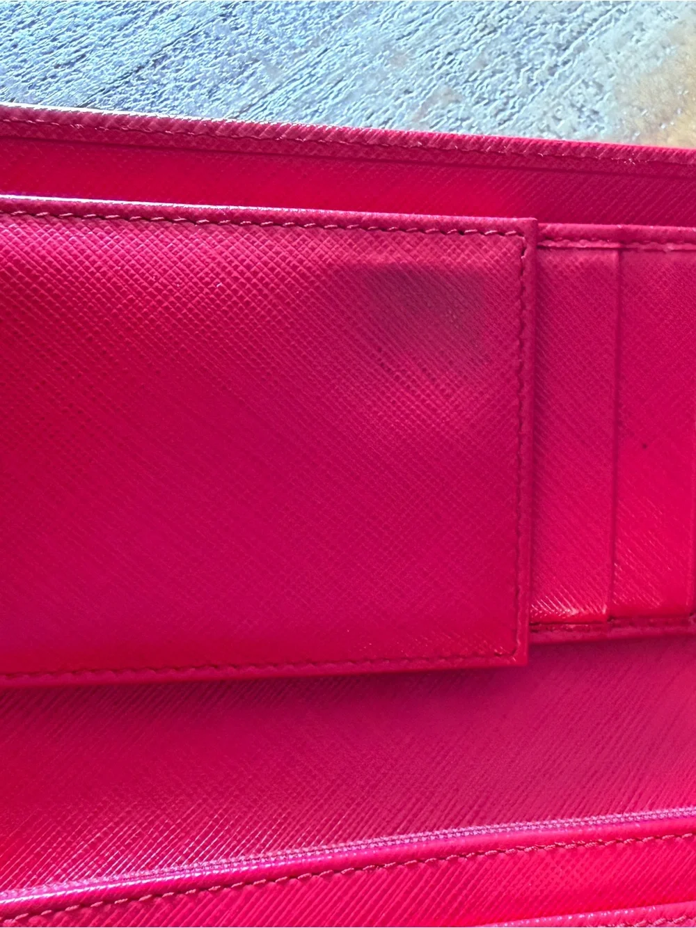 Salvatore Ferragamo Bright Red Vara Bow Leather Wallet with Gold Hardware